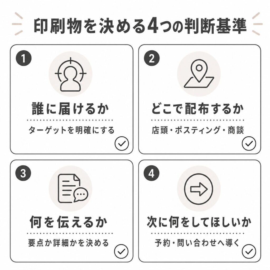 リーフレットやパンフレットを作る前に確認したい4つの判断基準