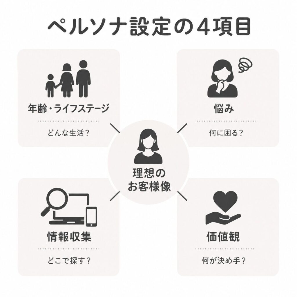 集客に使えるペルソナを設定するための4つの項目